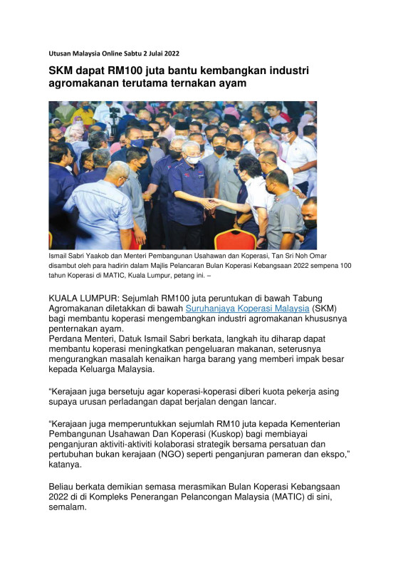 skm-dapat-rm100-juta-bantu-kembangkan-industri-agromakanan-terutama-ternakan-ayam-utusan-malaysia-online-sabtu-2-julai-2022-1